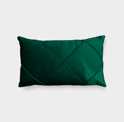 Capa Almofada Drapeada Retangular Veludo Verde