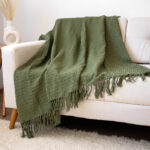 Manta Sofá de Algodão Mell Verde 1,30x1,80